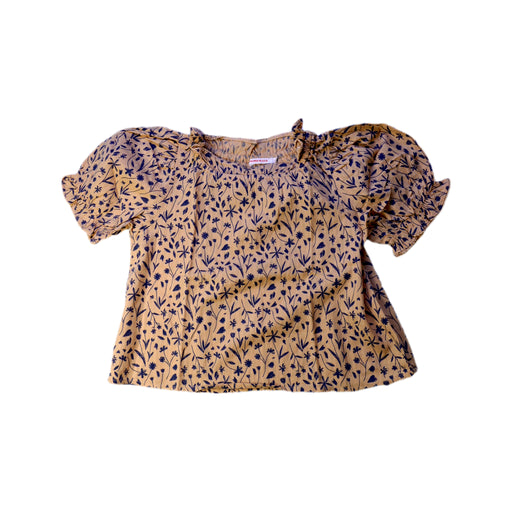 A Beige Short Sleeve Tops from Monoprix in size 4T for girl. (Front View)