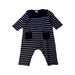 A Navy Long Sleeve Rompers from Petit Bateau in size 3-6M for boy. (Front View)
