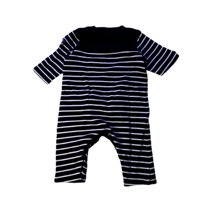 A Navy Long Sleeve Rompers from Petit Bateau in size 3-6M for boy. (Back View)