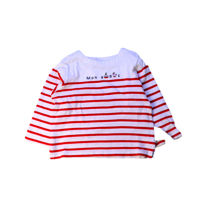 A Red Long Sleeve Tops from Jacadi in size 6-12M for girl. (Front View)