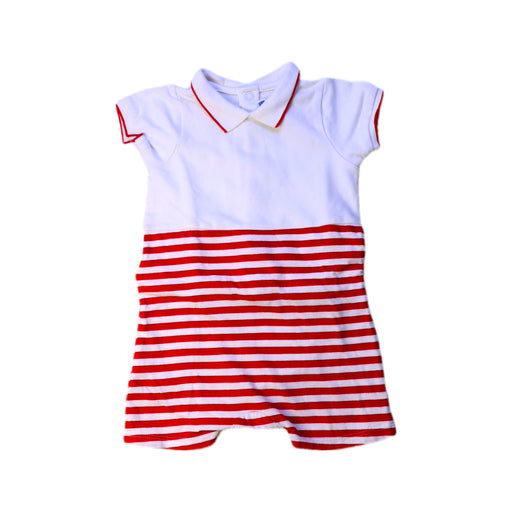 A Red Short Sleeve Rompers from Jacadi in size 6-12M for girl. (Front View)