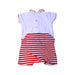 A Red Short Sleeve Rompers from Jacadi in size 6-12M for girl. (Back View)