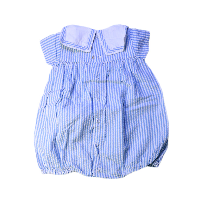 A Blue Sleeveless Rompers from Acanthe in size 6-12M for boy. (Back View)