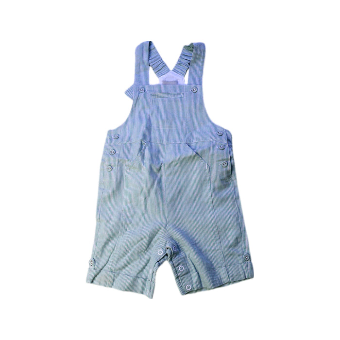 A Blue Overall Shorts from Cyrillus in size 6-12M for boy. (Front View)