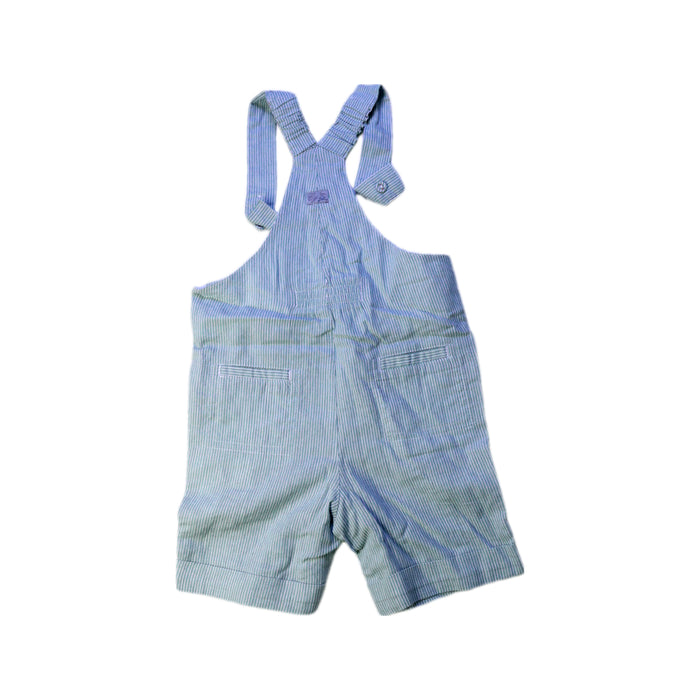 A Blue Overall Shorts from Cyrillus in size 6-12M for boy. (Back View)
