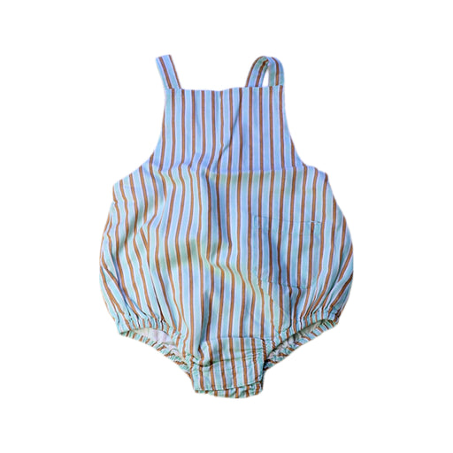 A Blue Sleeveless Rompers from Seed in size 12-18M for girl. (Front View)