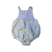 A Blue Sleeveless Rompers from Seed in size 12-18M for girl. (Front View)
