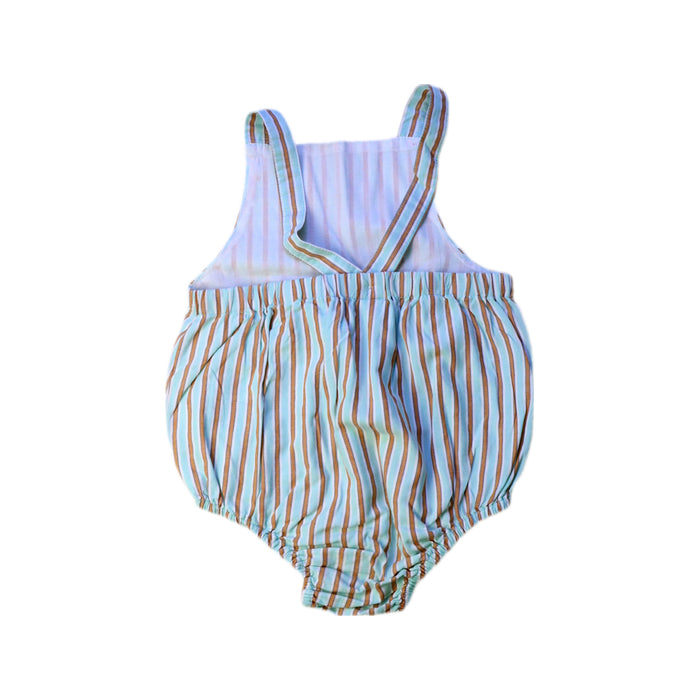 A Blue Sleeveless Rompers from Seed in size 12-18M for girl. (Back View)