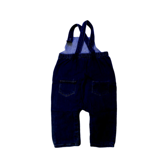 A Navy Long Overalls from Bout'Chou in size 12-18M for boy. (Back View)