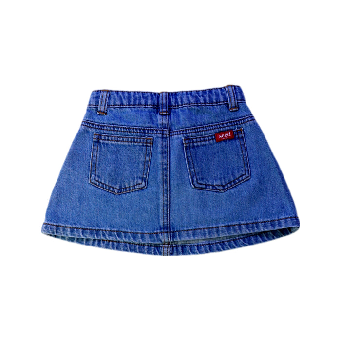 A Blue Short Skirts from Seed in size 3T for girl. (Back View)
