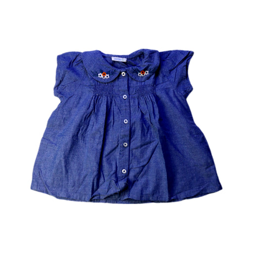 A Blue Short Sleeve Shirts from Bout'Chou in size 3T for girl. (Front View)