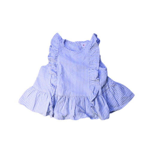 A Blue Sleeveless Tops from Seed in size 3T for girl. (Front View)