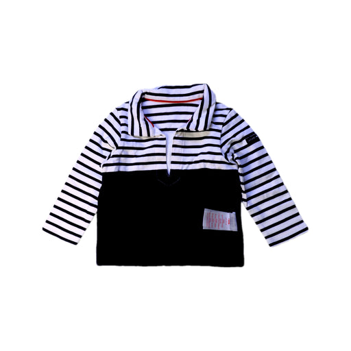 A Black Long Sleeve Polos from Jacadi in size 6-12M for boy. (Front View)