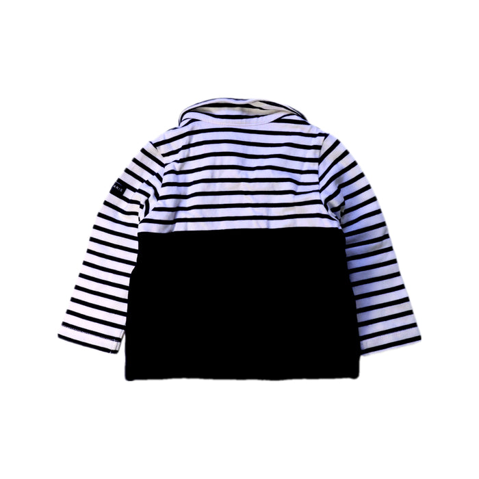 A Black Long Sleeve Polos from Jacadi in size 6-12M for boy. (Back View)