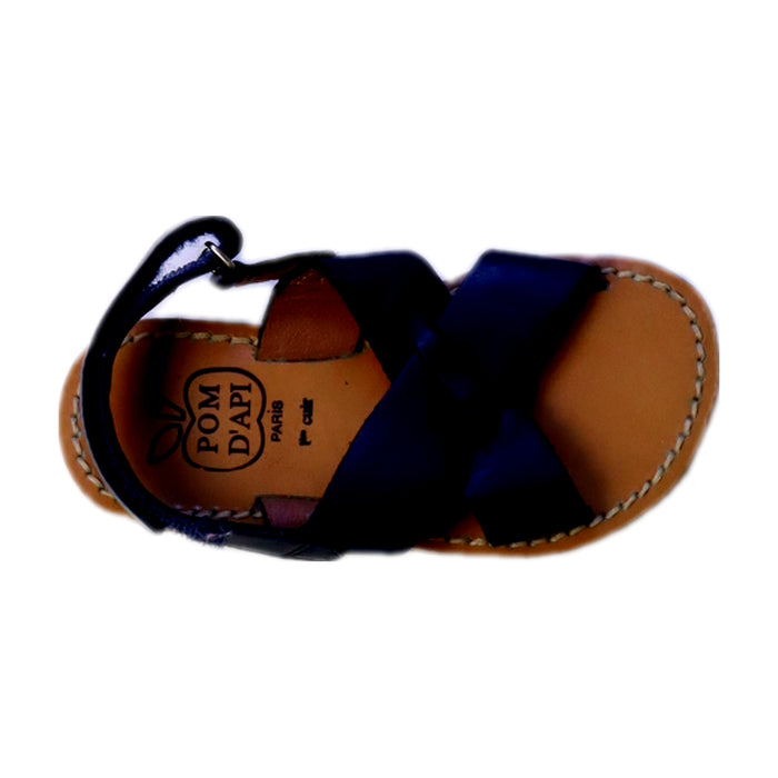 A Brown Sandals from Pom d’Api in size 3T for neutral. (Front View)