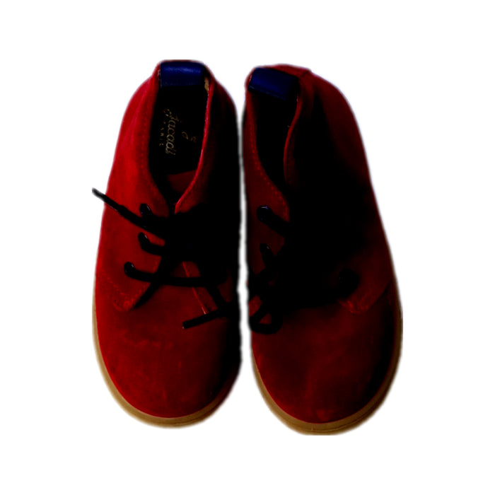 A Red Sneakers from Jacadi in size 3T for neutral. (Back View)