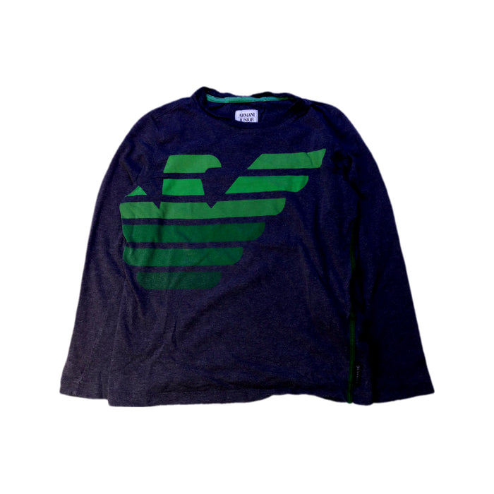 A Navy Long Sleeve T Shirts from Armani in size 8Y for boy. (Front View)