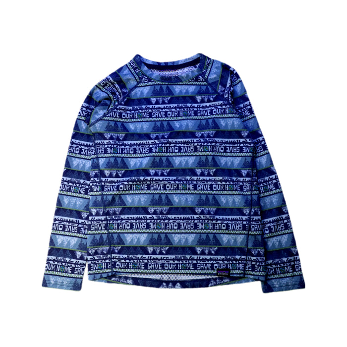 A Blue Long Sleeve T Shirts from Patagonia in size 7Y for boy. (Front View)