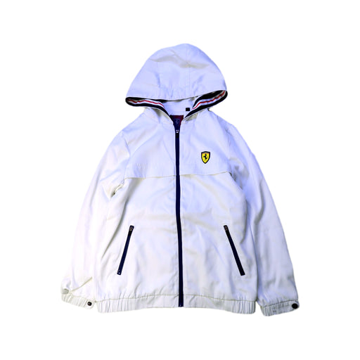 A White Lightweight Jackets from Ferrari in size 9Y for boy. (Front View)