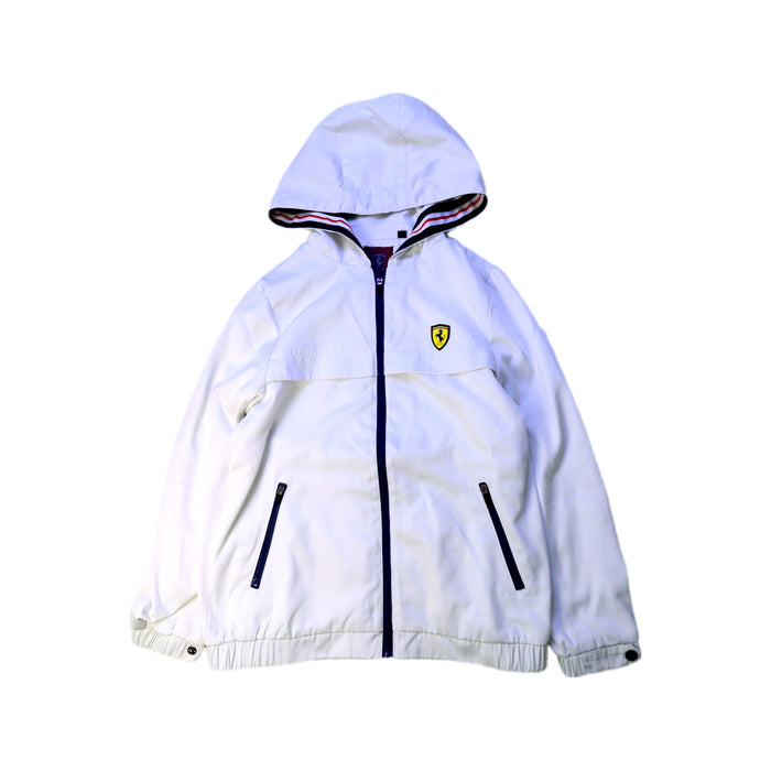 A White Lightweight Jackets from Ferrari in size 9Y for boy. (Front View)