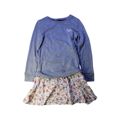 A Blue Sweater Dresses from Polo Ralph Lauren in size 7Y for girl. (Front View)