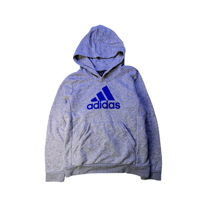 A Grey Hooded Sweatshirts from Adidas in size 10Y for boy. (Front View)