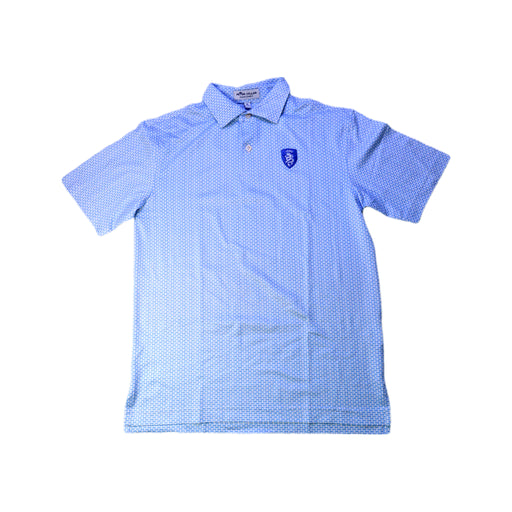 A Blue Short Sleeve Polos from Peter Millar in size 9Y for boy. (Front View)