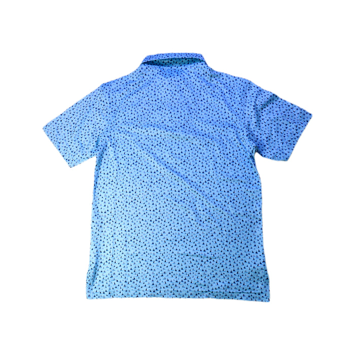 A Blue Short Sleeve Polos from Peter Millar in size 7Y for boy. (Back View)