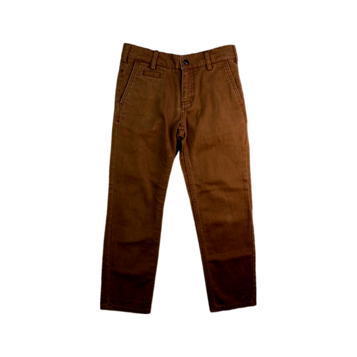 A Brown Casual Pants from Jacadi in size 7Y for boy. (Front View)