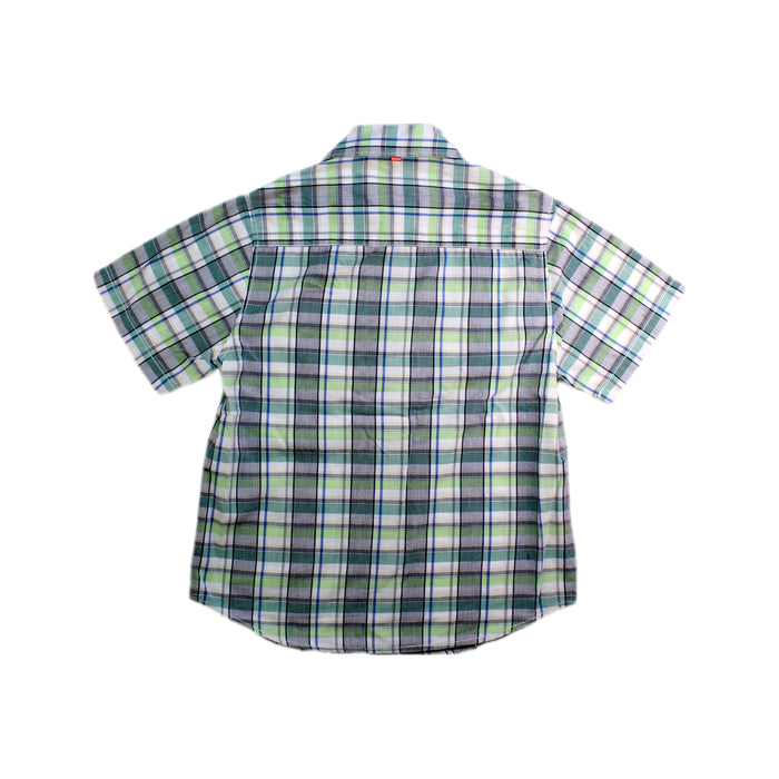 A Green Short Sleeve Shirts from Boss in size 6T for boy. (Back View)