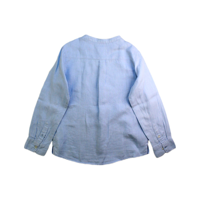 A Blue Long Sleeve Shirts from Jacadi in size 8Y for boy. (Back View)