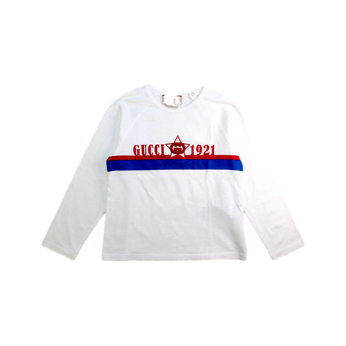 A White Long Sleeve T Shirts from Gucci in size 18-24M for boy. (Front View)