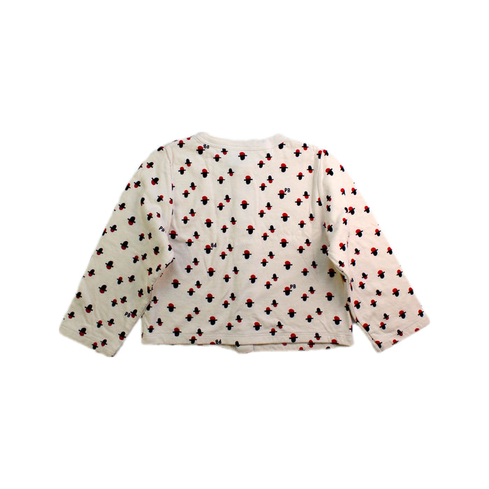 A White Cardigans from Petit Bateau in size 3T for girl. (Back View)