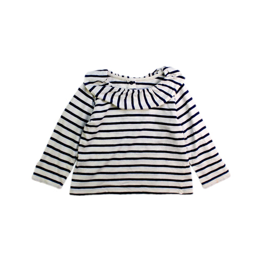 A White Long Sleeve Tops from Petit Bateau in size 12-18M for girl. (Front View)