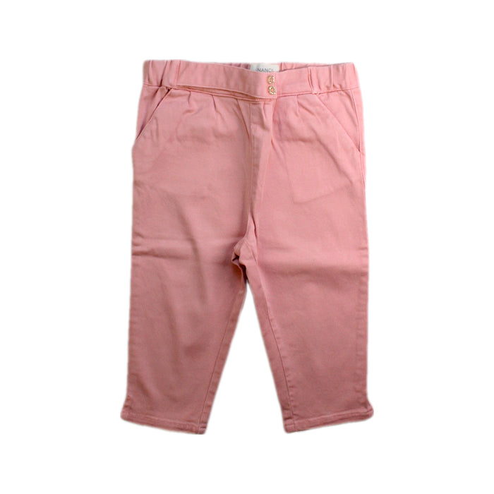 A Pink Casual Pants from Nanos in size 12-18M for girl. (Front View)