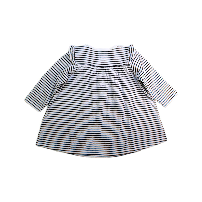 A White Long Sleeve Dresses from Petit Bateau in size 12-18M for girl. (Back View)