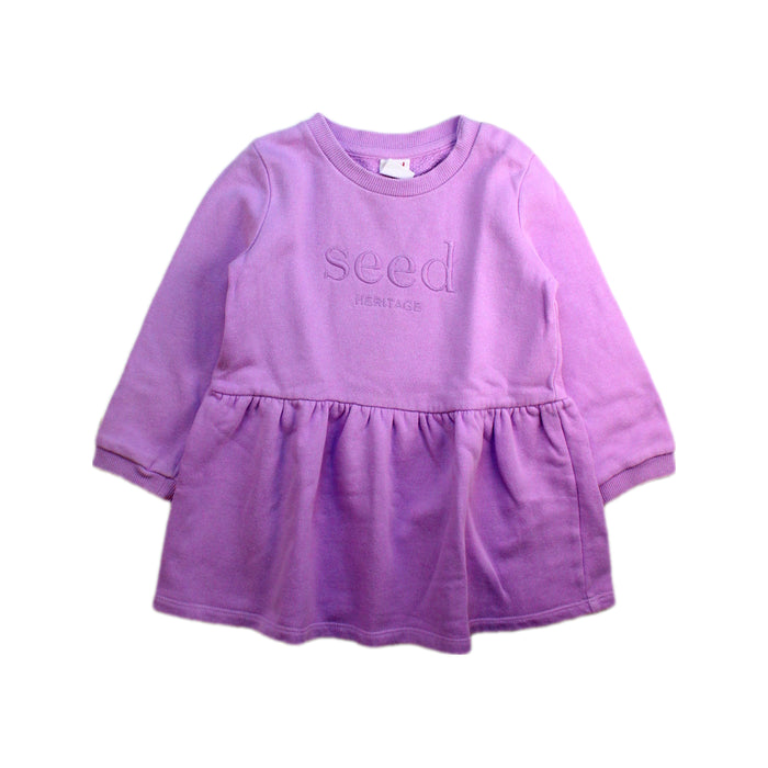 A Purple Long Sleeve Dresses from Seed in size 12-18M for girl. (Front View)