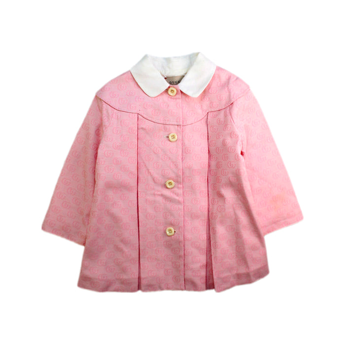 A Pink Coats from Gucci in size 18-24M for girl. (Front View)