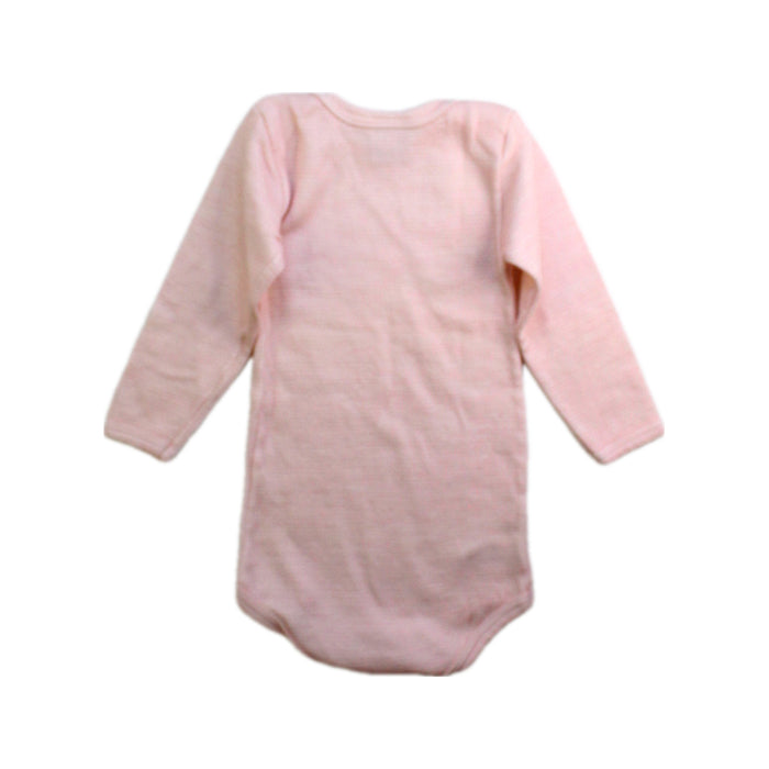 A Pink Long Sleeve Bodysuits from Petit Bateau in size 12-18M for girl. (Back View)