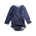 A Navy Long Sleeve Bodysuits from Petit Bateau in size 12-18M for neutral. (Front View)