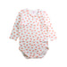 A White Long Sleeve Bodysuits from Seed in size 6-12M for girl. (Front View)