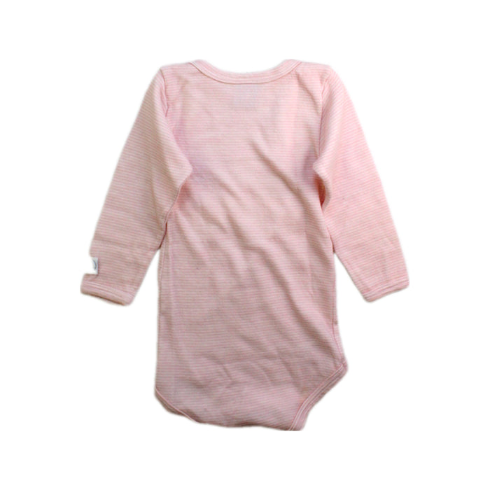 A Pink Long Sleeve Bodysuits from Petit Bateau in size 12-18M for girl. (Back View)