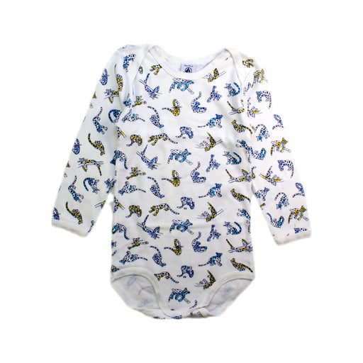 A White Long Sleeve Bodysuits from Petit Bateau in size 3T for boy. (Front View)