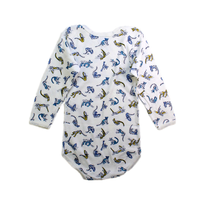 A White Long Sleeve Bodysuits from Petit Bateau in size 3T for boy. (Back View)