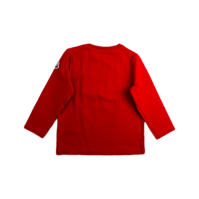 A Red Long Sleeve T Shirts from Moncler in size 12-18M for boy. (Back View)