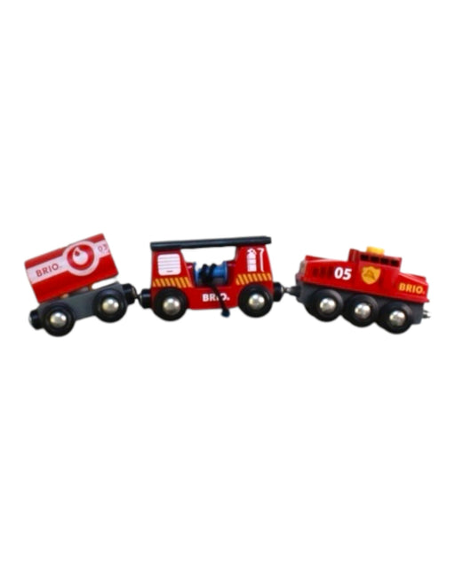 A Red Cars Trucks Trains & Remote Control from Brio in size 3T for boy. (Front View)