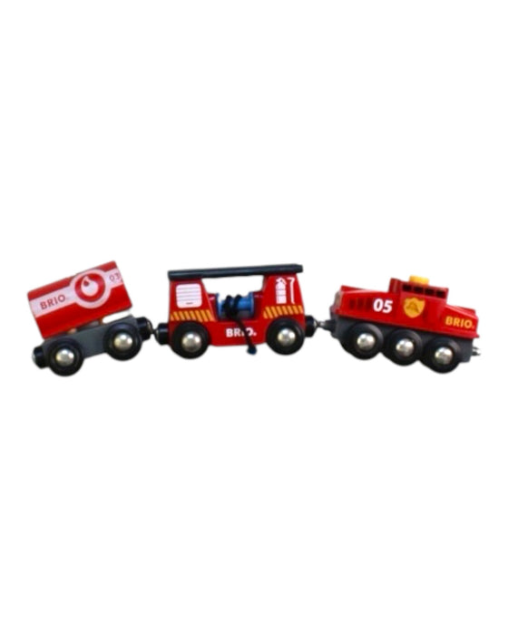 A Red Cars Trucks Trains & Remote Control from Brio in size 3T for boy. (Front View)