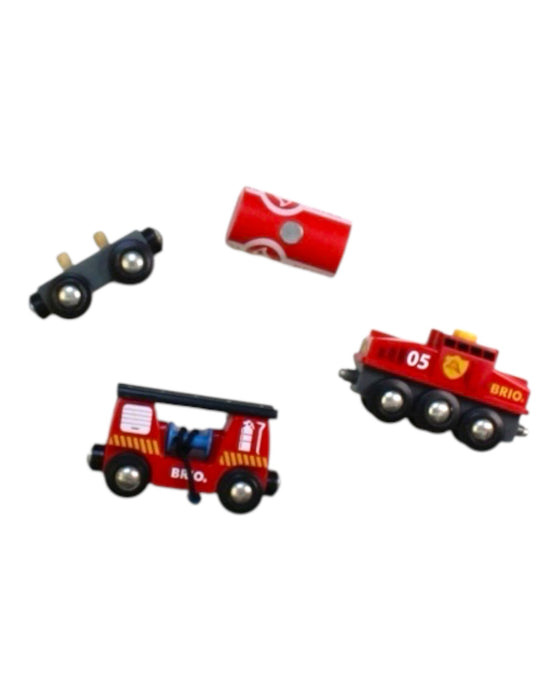 A Red Cars Trucks Trains & Remote Control from Brio in size 3T for boy. (Back View)