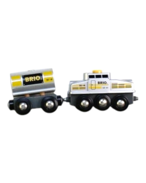 A Black Cars Trucks Trains & Remote Control from Brio in size 3T for boy. (Front View)