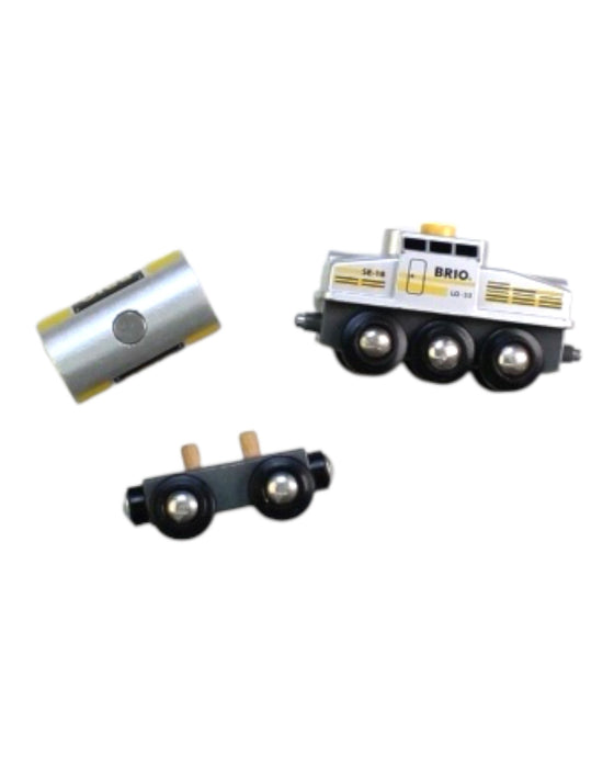 A Black Cars Trucks Trains & Remote Control from Brio in size 3T for boy. (Back View)